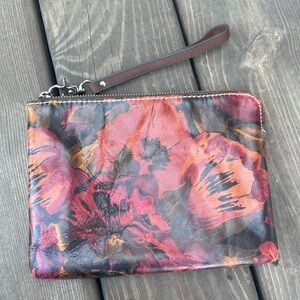 Patricia Nash floral leather wristlet
